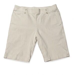 89th + Madison White Striped Stretchy Shorts Elastic Waist XL